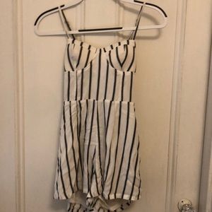 Black and White Striped Romper